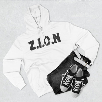 Adult Zion Black Words & Image Pullover Hoodie