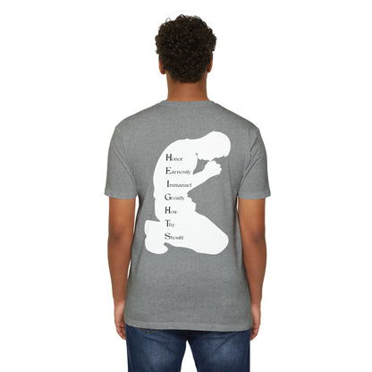 Adult Heights Christian White Letters & Image Premium Tee