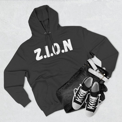 Zion Hoodie White Words & Image