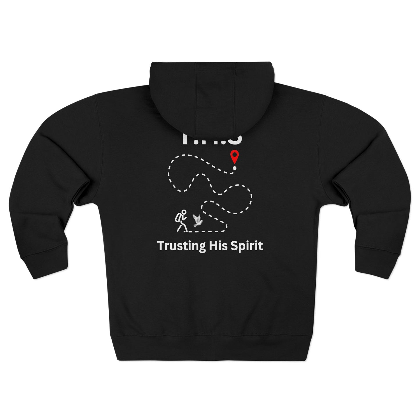 Adult T.H.S Trusting His Spirit Specialty Hoodie White Letters Zipper