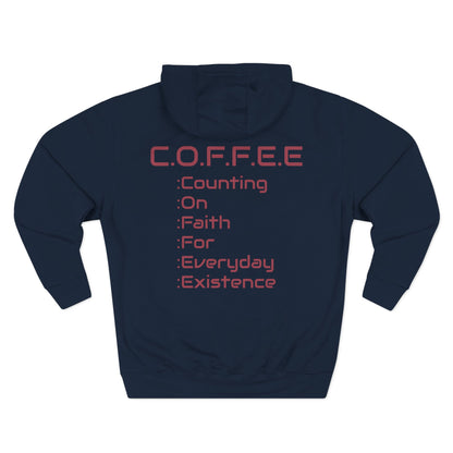 Adult Coffee Christian Marron Words Only Hoodie