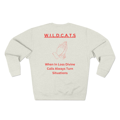 Wildcats Christian Red Letters & Picture Crewneck