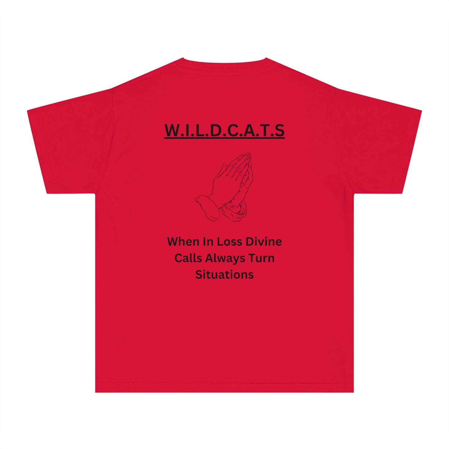 Youth Wildcats Christian Black Letters & Picture
