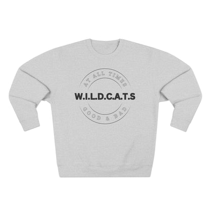 Adult Wildcats Christian Black Letters & Picture Crewneck