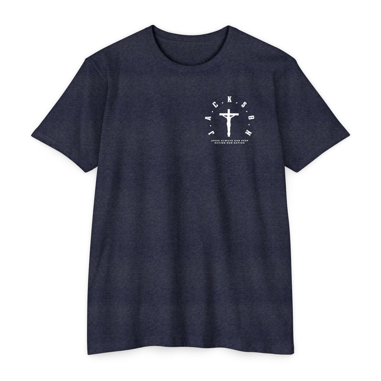 Adult Jackson White Cross & Letters Premium Tee