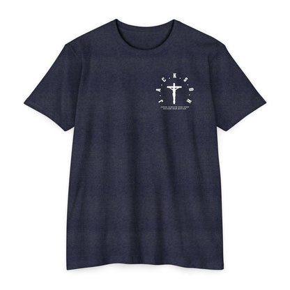Adult Jackson White Cross & Letters Premium Tee