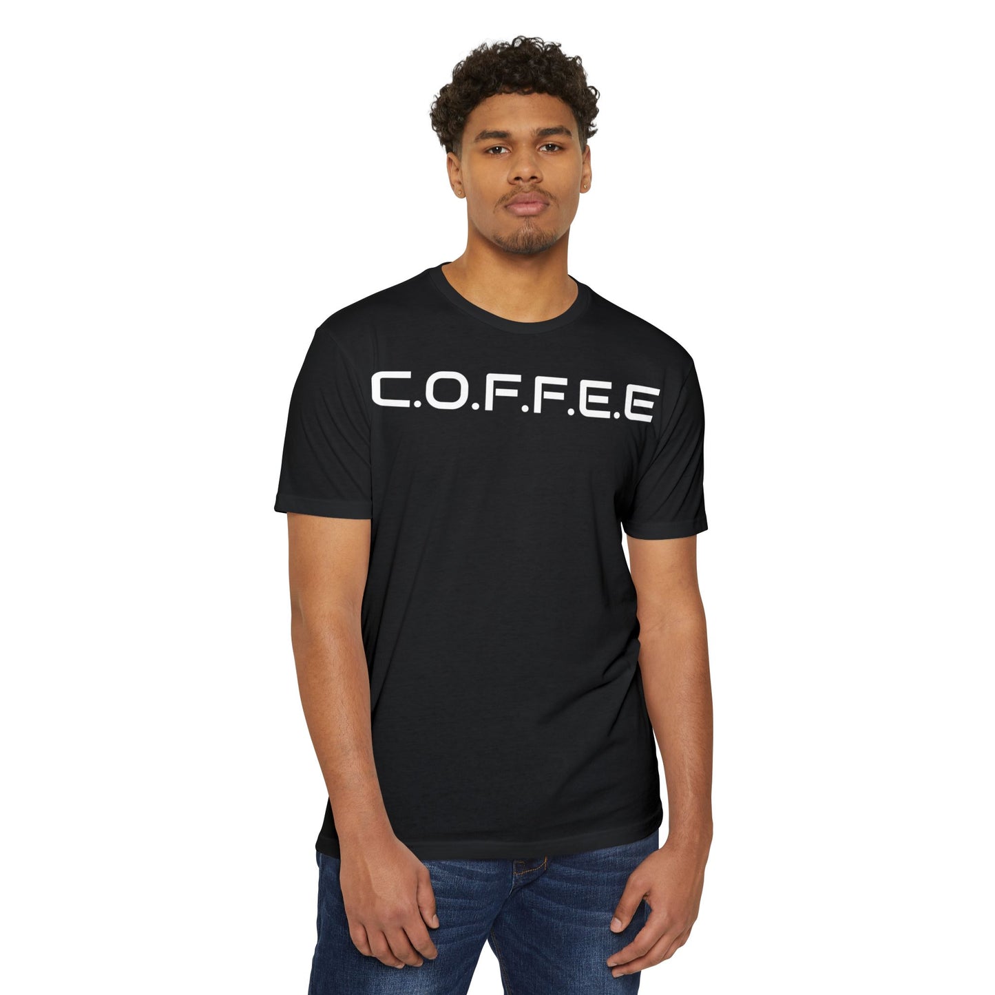 Adult Coffee Christian White Words Only Premium Tee