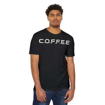 Adult Coffee Christian White Words Only Premium Tee