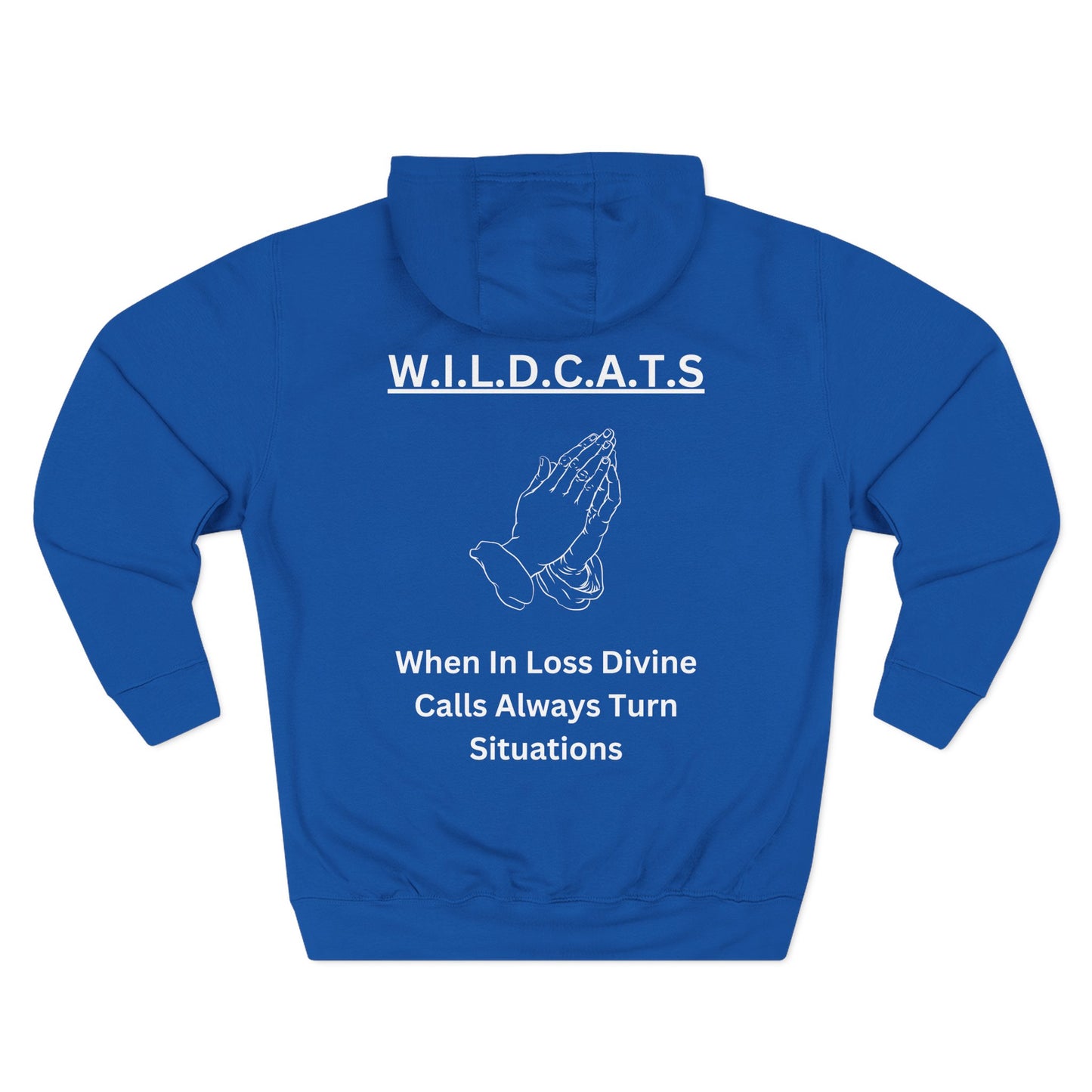 Adult Wildcats Christian White Letters & Picture Pullover Hoodie