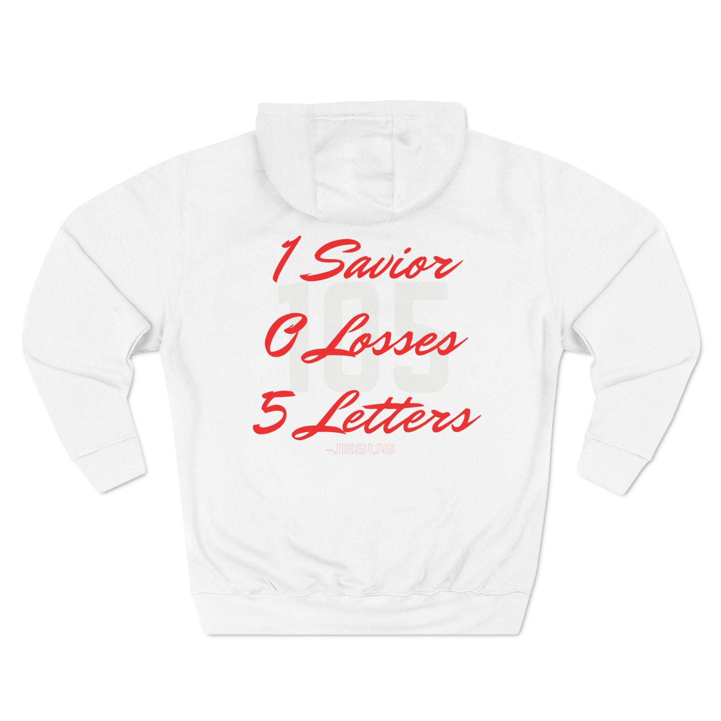 Adult 105 Christian Red and White Letters Hoodie