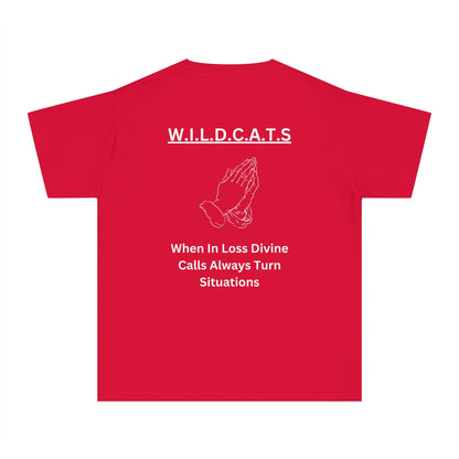 Youth Wildcats Christian White Letters & Picture