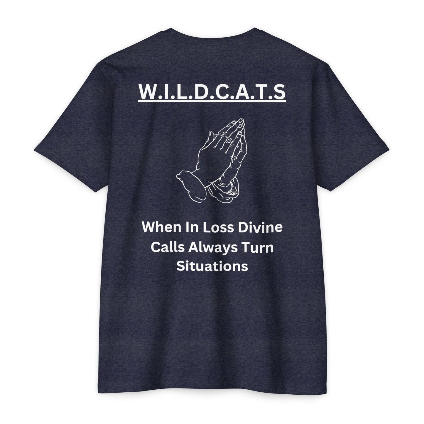 Adult Wildcats Christian White Letters & Picture Premium tee