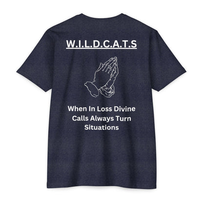 Adult Wildcats Christian White Letters & Picture Premium tee