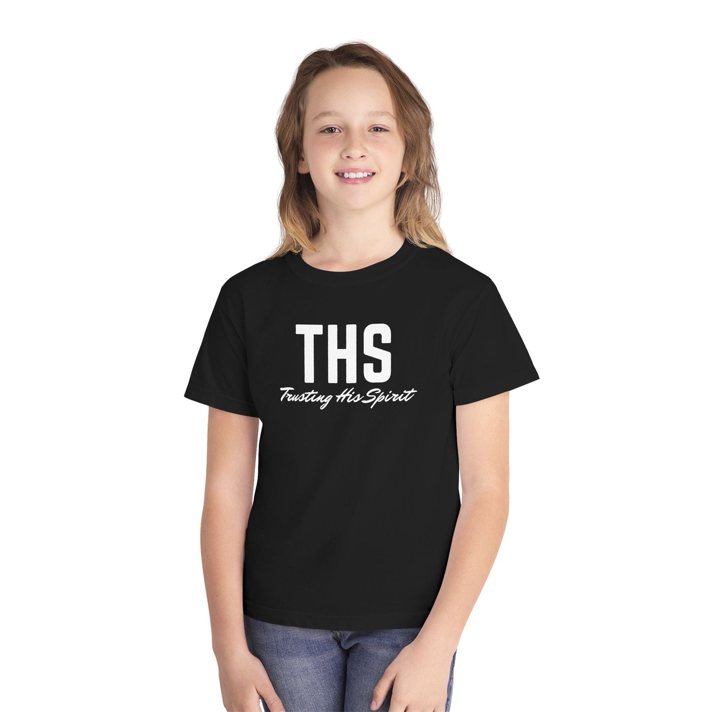 Youth THS Christian White Words Heavyweight Tee