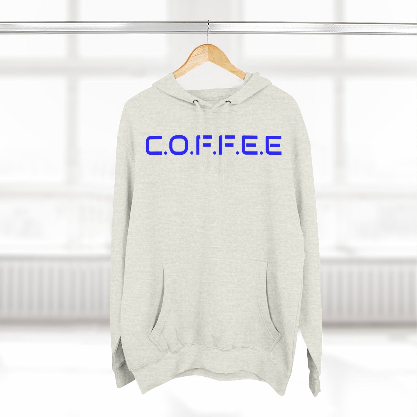 Adult Coffee Christian Blue Words Only Hoodie
