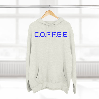 Adult Coffee Christian Blue Words Only Hoodie