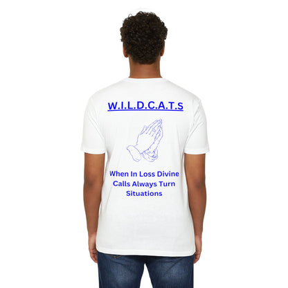 Wildcats Christian Blue Letters & Picture