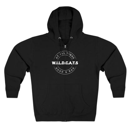 Adult Wildcats Christian White Letters & Picture Zipper Hoodie