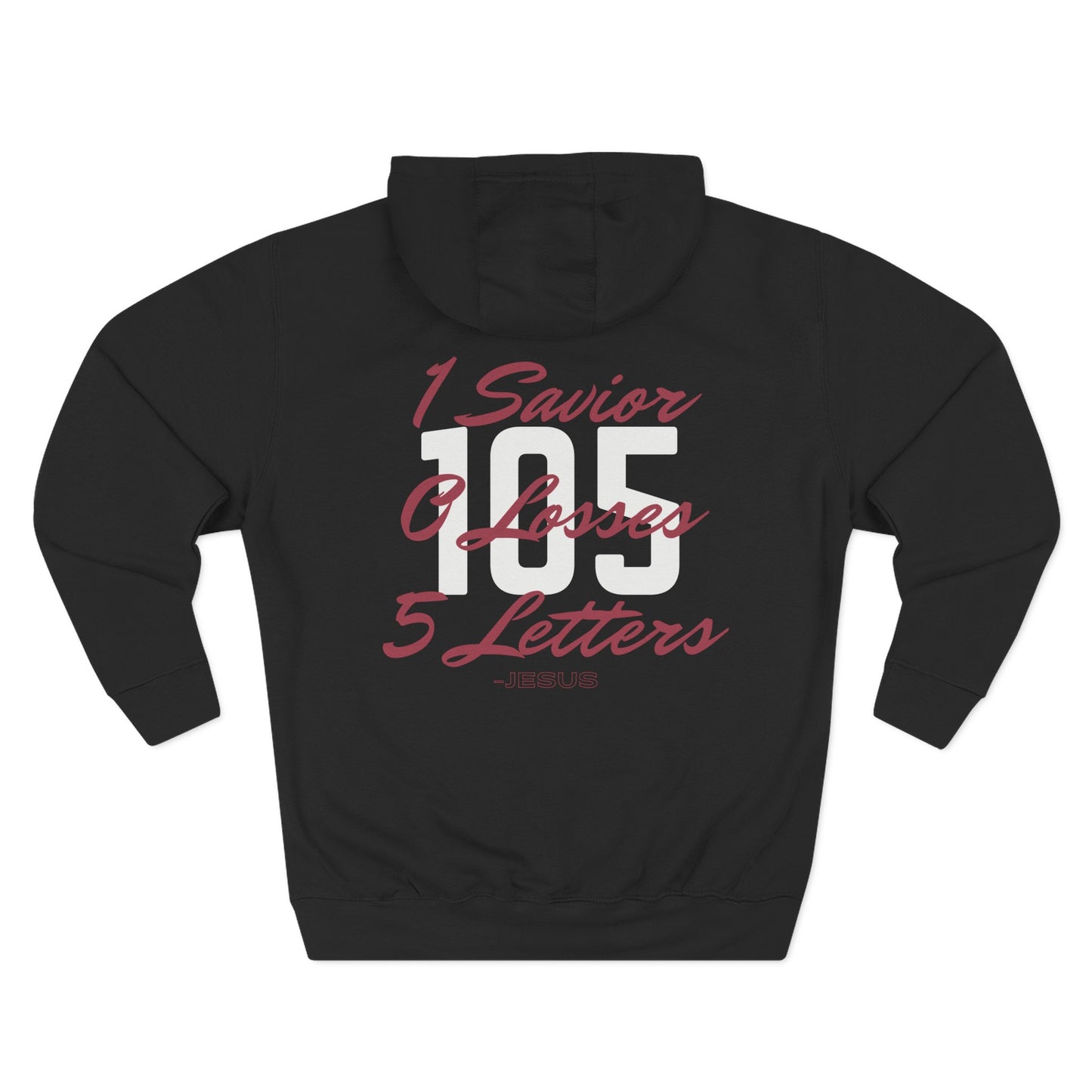 Adult 105 Christian Marron and White Letters Hoodie