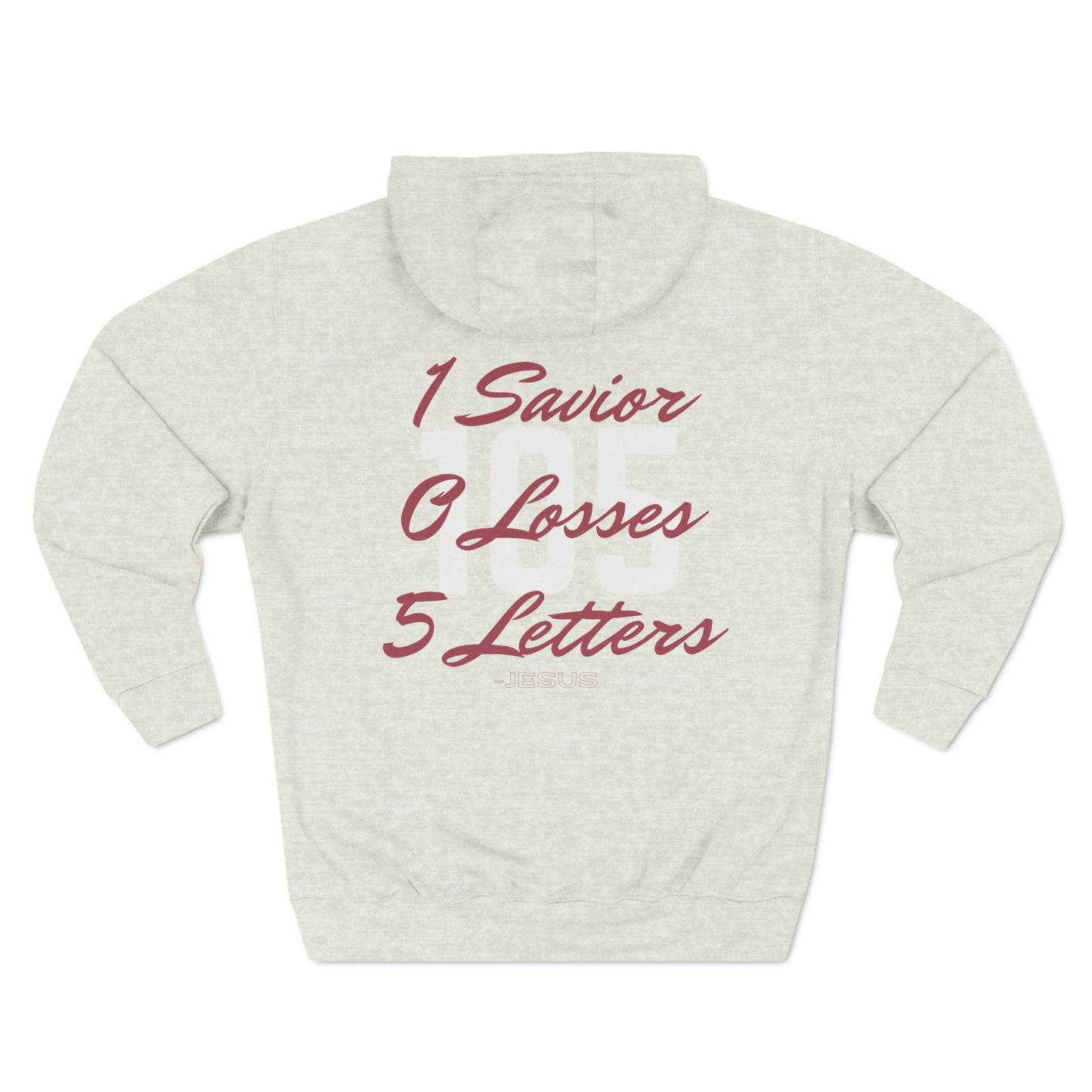 Adult 105 Christian Marron and White Letters Hoodie