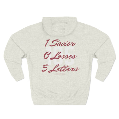 Adult 105 Christian Marron and White Letters Hoodie