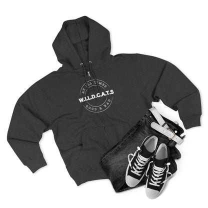 Wildcats Christian White Letters & Picture Hoodie Zipper