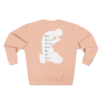 Heights Christian White Letters & Image Crewneck