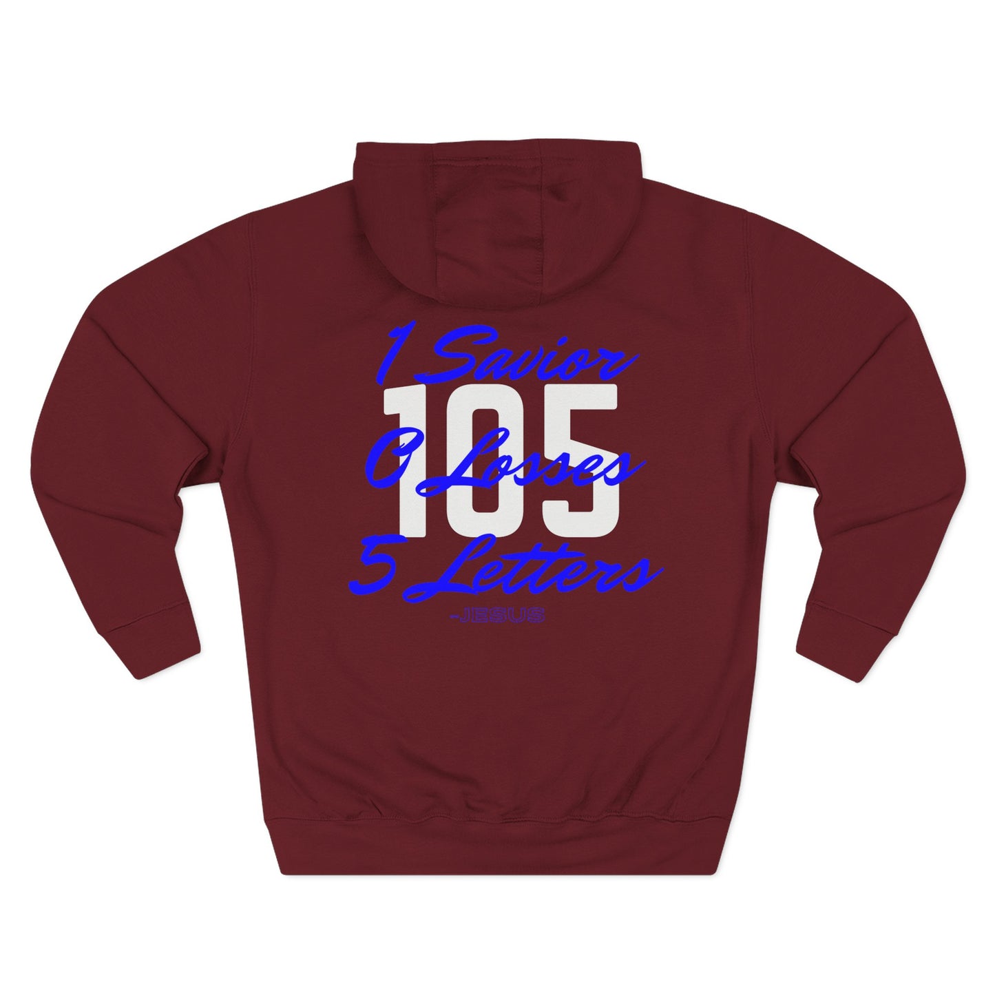 Specialty Adult 105 Christian Blue and White Letters Hoodie