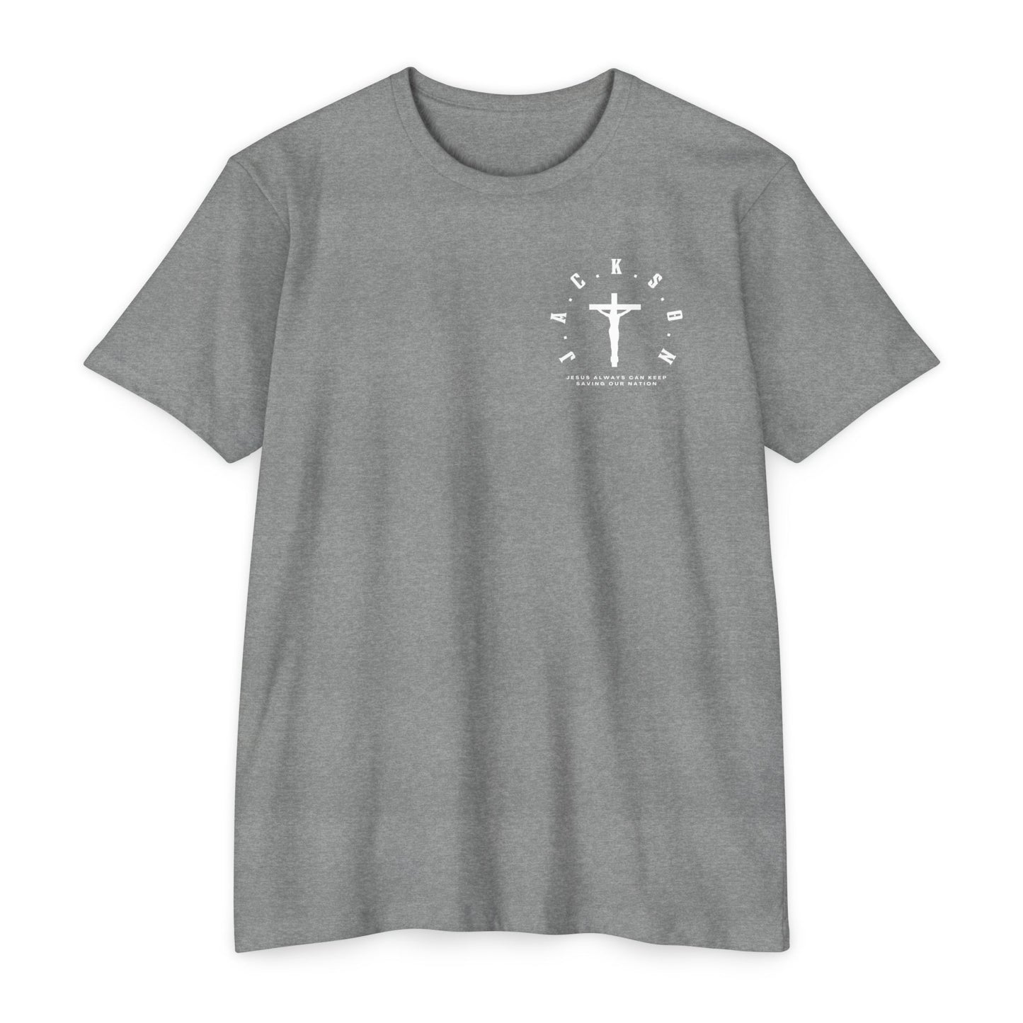 Adult Jackson White Cross & Letters Premium Tee