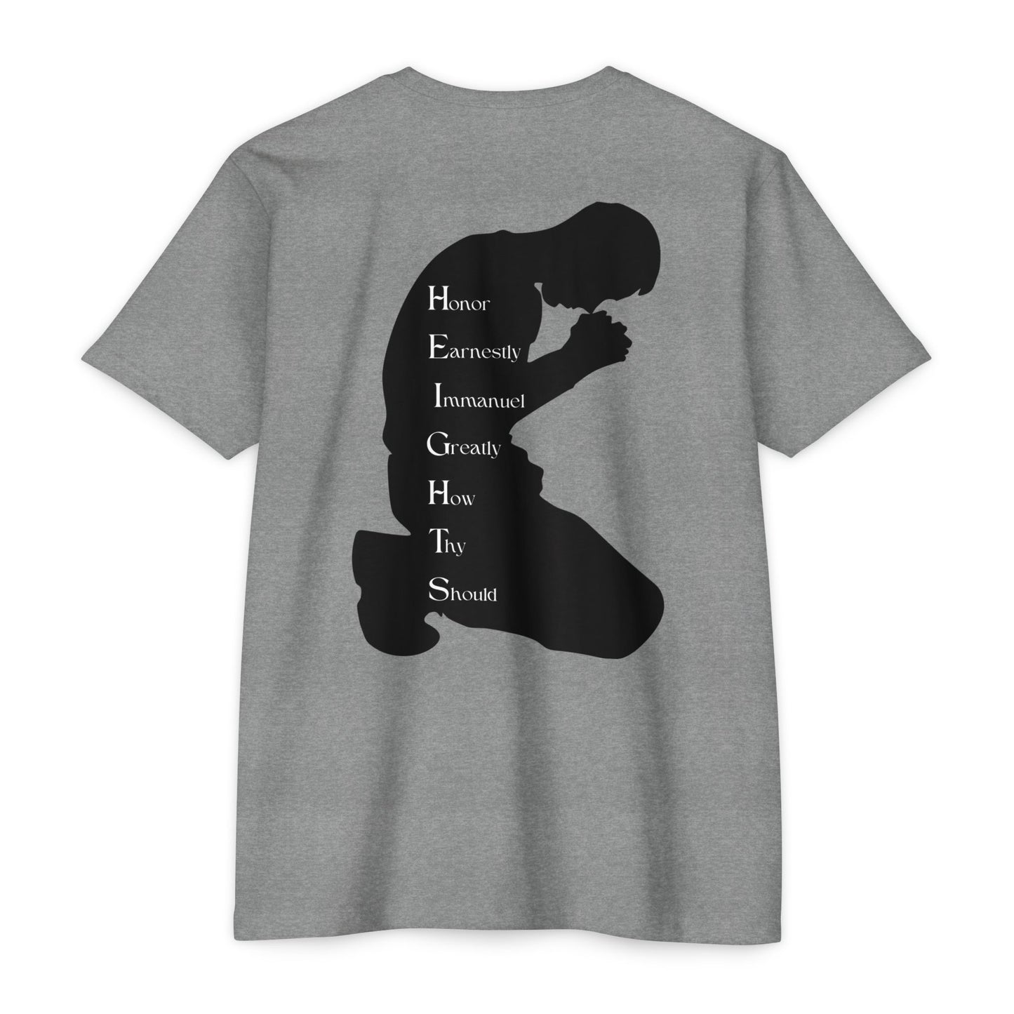 Adult Heights Christian Black Letters & Image Premium Tee