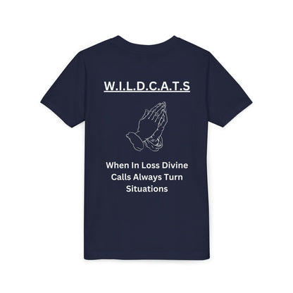 Youth Wildcats Christian White Letters & Picture