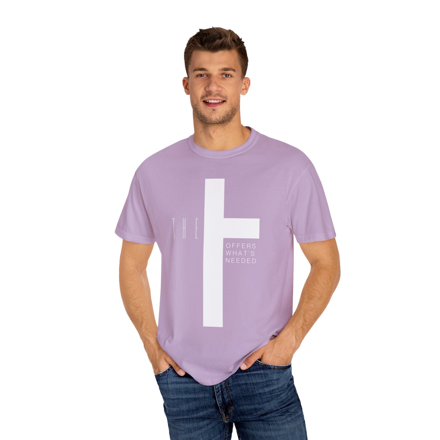Adult T-Town Christian White Letters & Cross