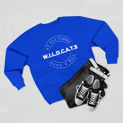Adult Wildcats Christian White Letters & Picture Crewneck