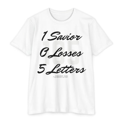 Adult 105 Christian Black and White Letters Premium Tee