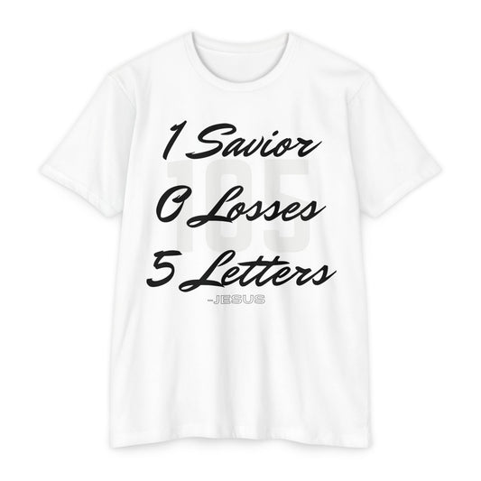 Adult 105 Christian Black and White Letters Premium Tee