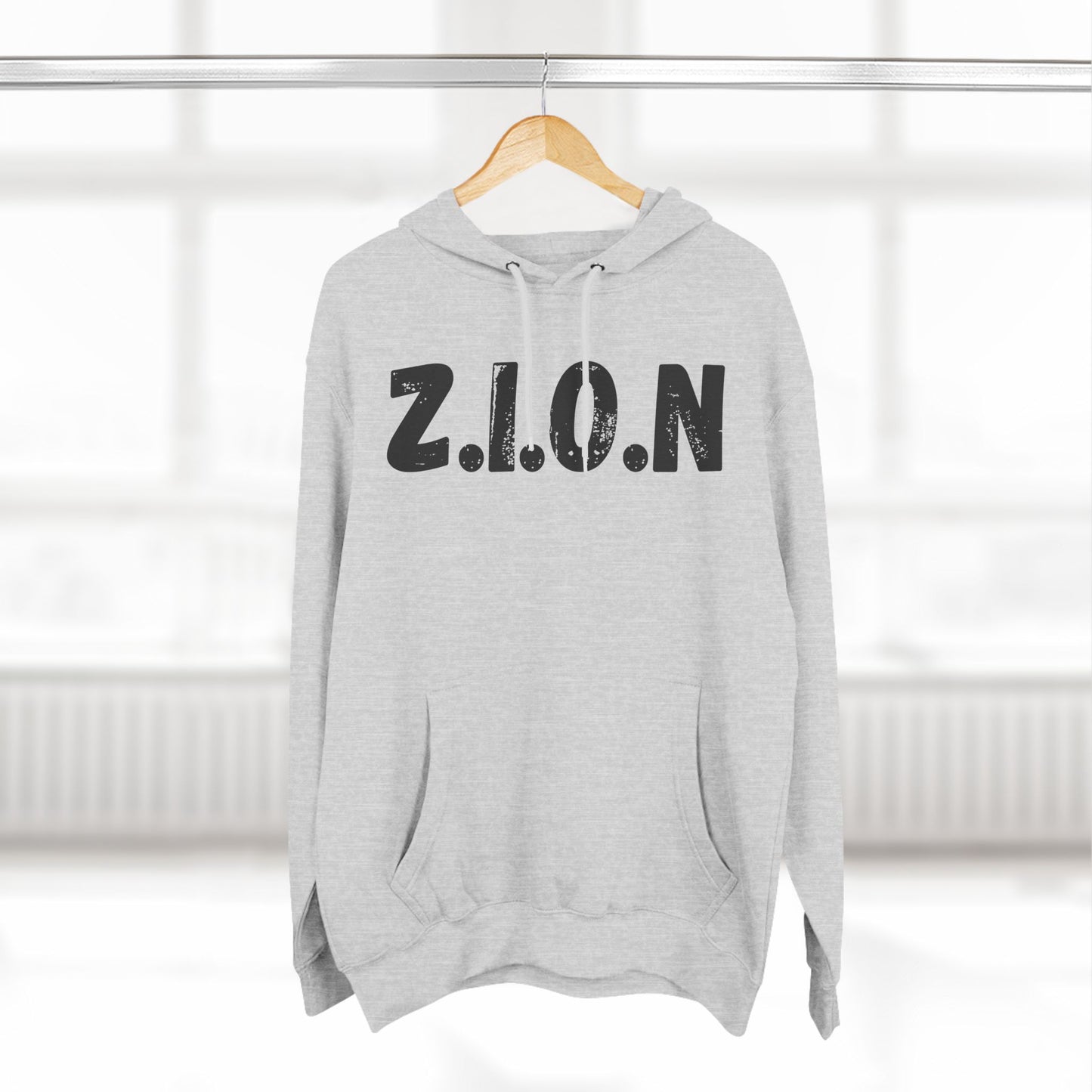 Zion Hoodie Black Words & Image