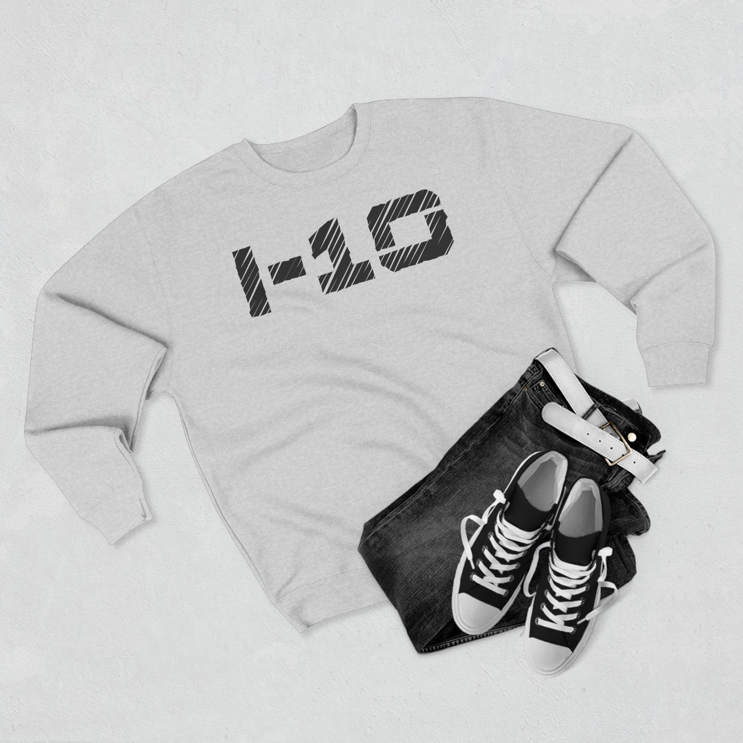 Adult I-10 Christian Black Words Crewneck