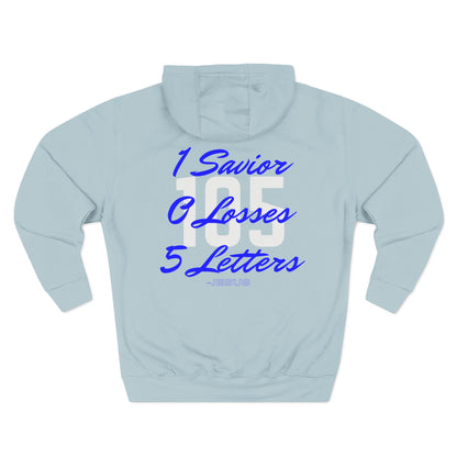 Specialty Adult 105 Christian Blue and White Letters Hoodie