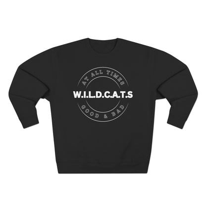 Adult Wildcats Christian White Letters & Picture Crewneck