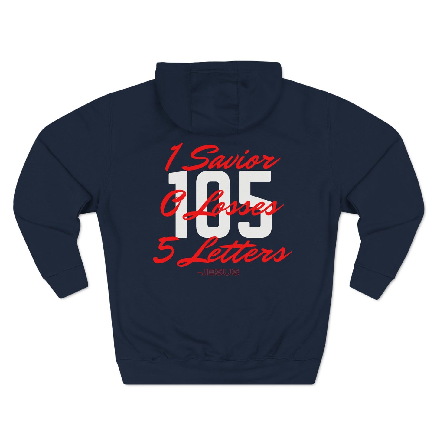 Adult 105 Christian Red and White Letters Hoodie