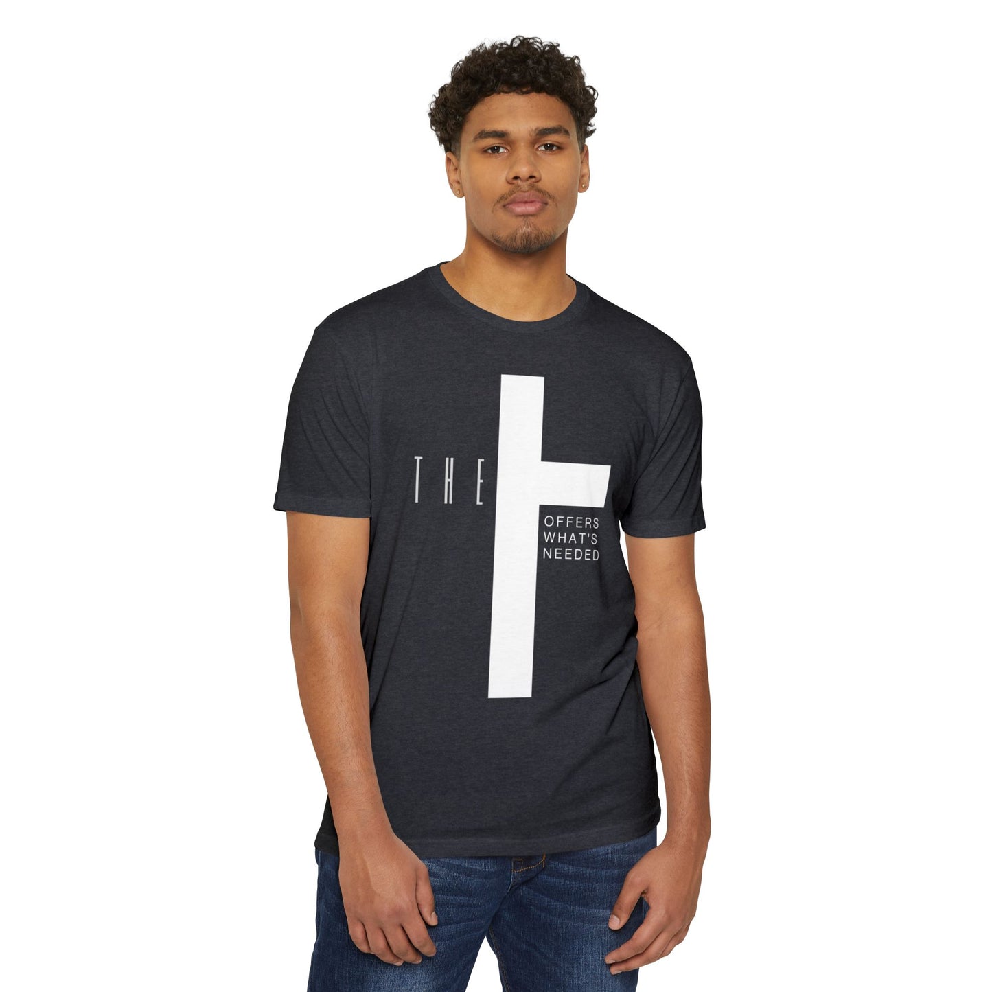 Adult T-Town Black Cross & Letters Premium Tee