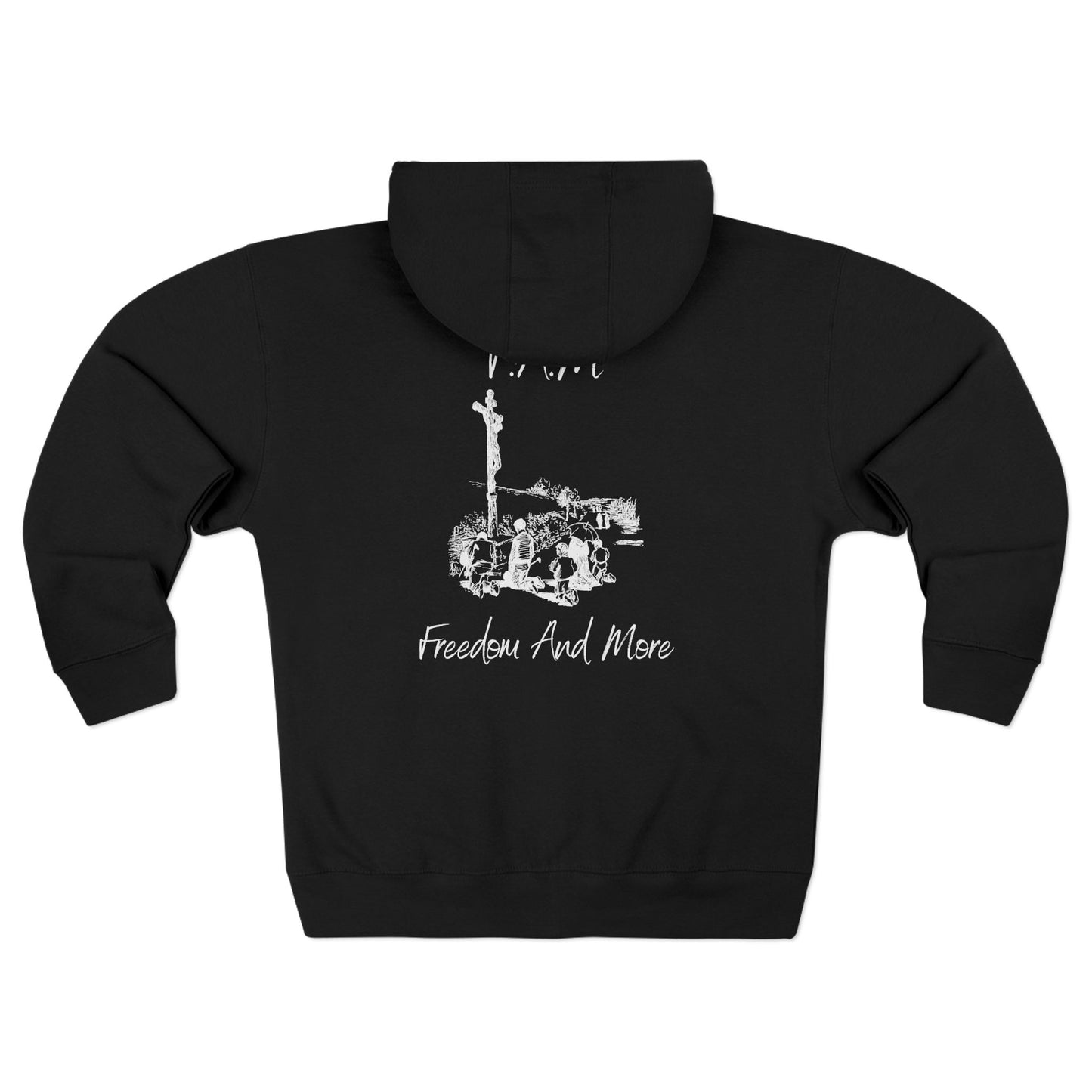 Adult Fam White Words Zipper Hoodie