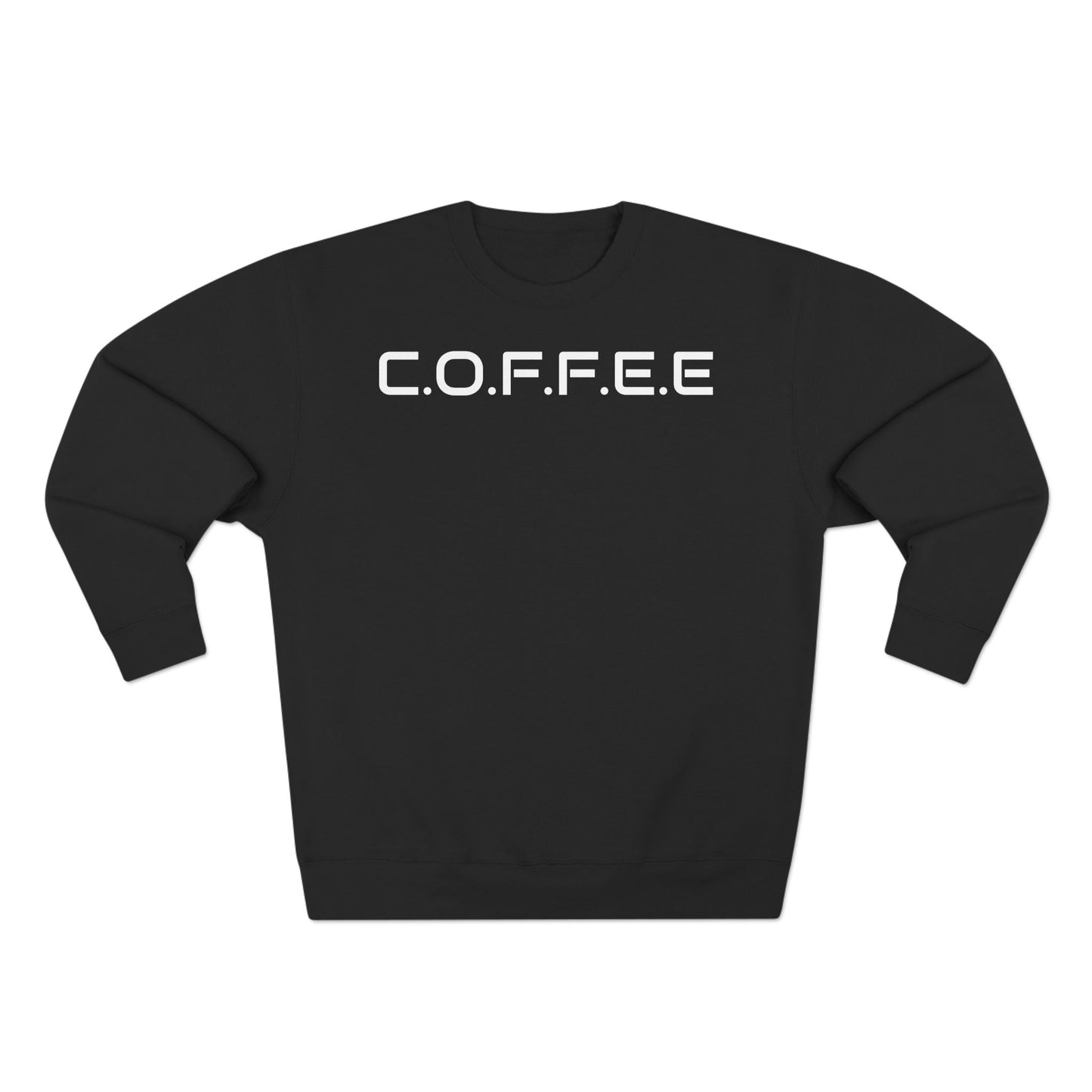 Adult Coffee Christian White Words & Image Crewneck