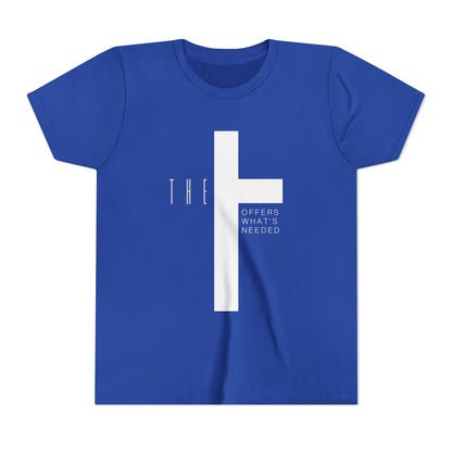 Youth T-Town Christian White Letters & Cross