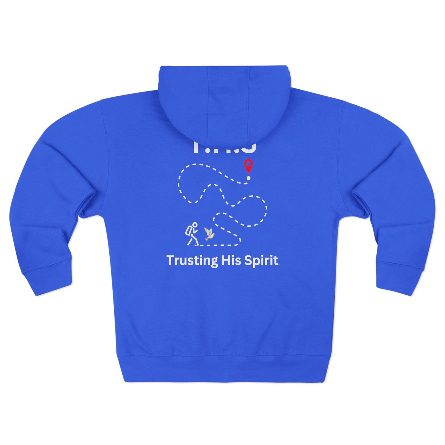 Adult T.H.S Trusting His Spirit Specialty Hoodie White Letters Zipper