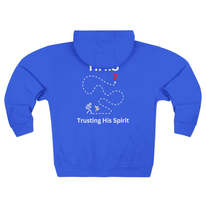 Adult T.H.S Trusting His Spirit Specialty Hoodie White Letters Zipper