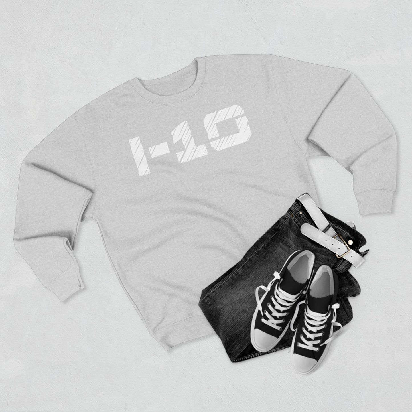 Adult I-10 Christian White Words Crewneck