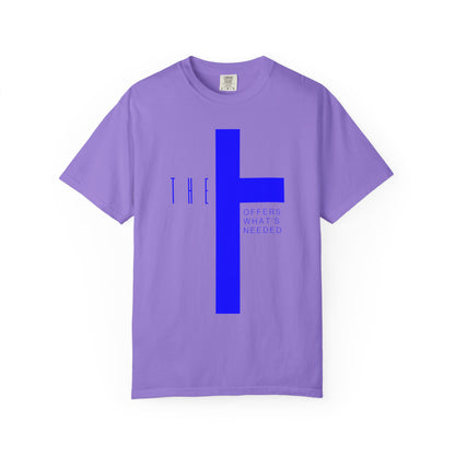 Adult T-Town Christian Blue Letters & Cross
