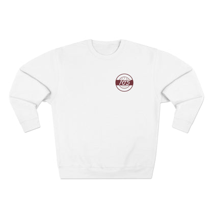 Adult 105 Christian Marron and White Letters Crewneck
