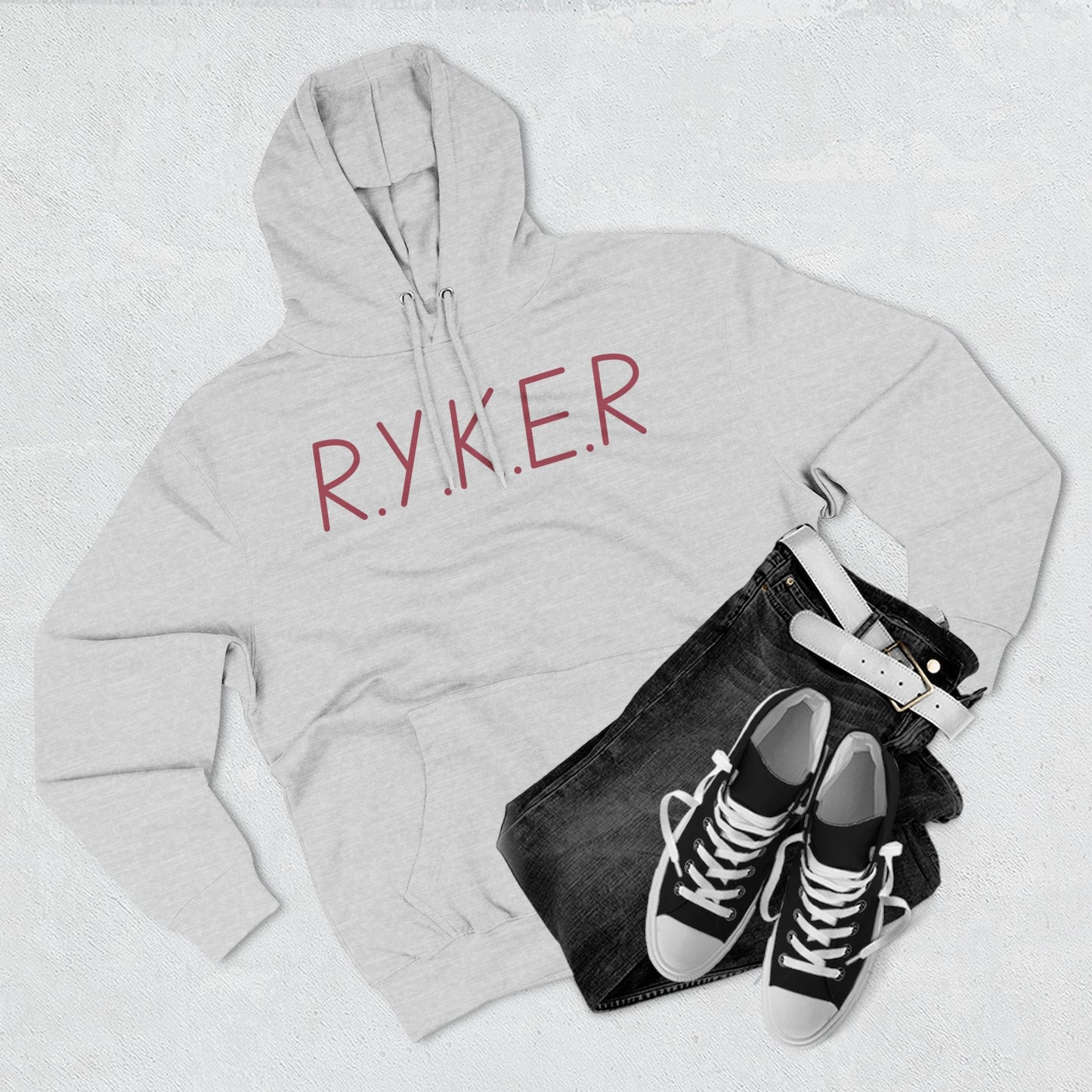 RYKER Christian Marron Letters Hoodie